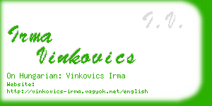 irma vinkovics business card
